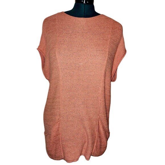 Free People FP Beach Slash Sleeve Sweater Oversized W/Pockets Peach Size XS - Picture 1 of 6